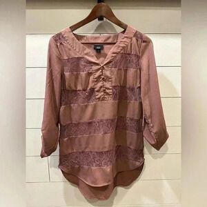 Mossimo Women’s Brown 3/4 Sleeve Blouse- size Small